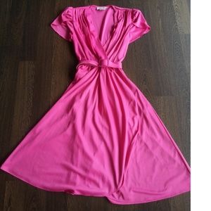 Alison Peters Vintage 70s PINK wrap style dress